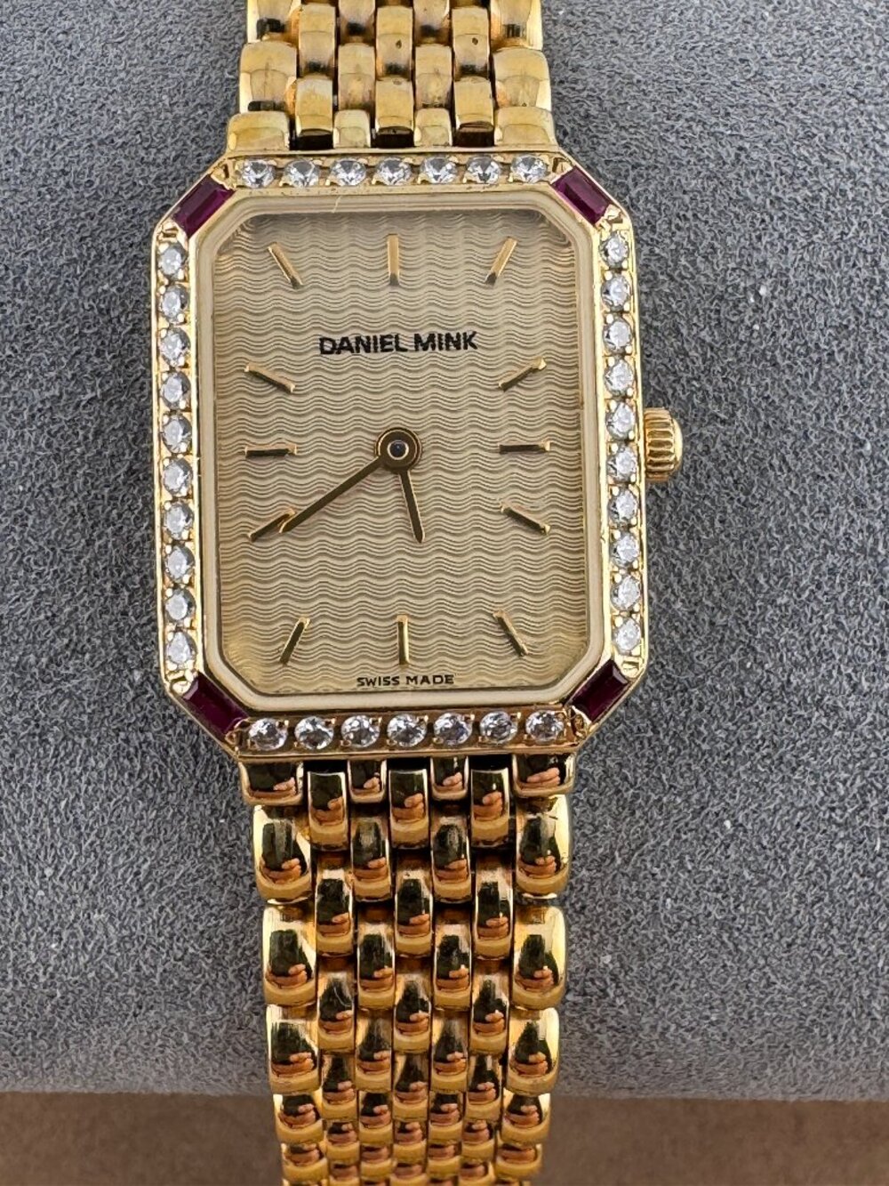 Vintage 18K 10 Micron Gold Plated Daniel Mink EleganceTank Dress Watch